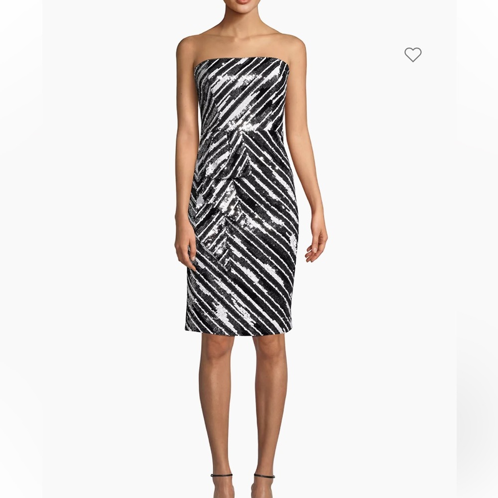 NWT Parker NY Black Enid Strapless sequin dress